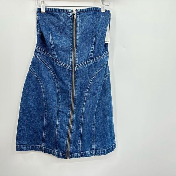 GRLFRND_Denim Isabella Strapless Denim Mini Dress Size Large New With Tags - Picture 2 of 9